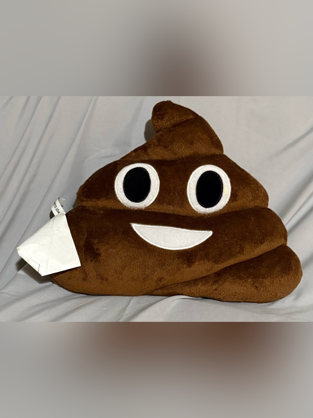 Plush Poop Emoji Decorative Pillow in Brown